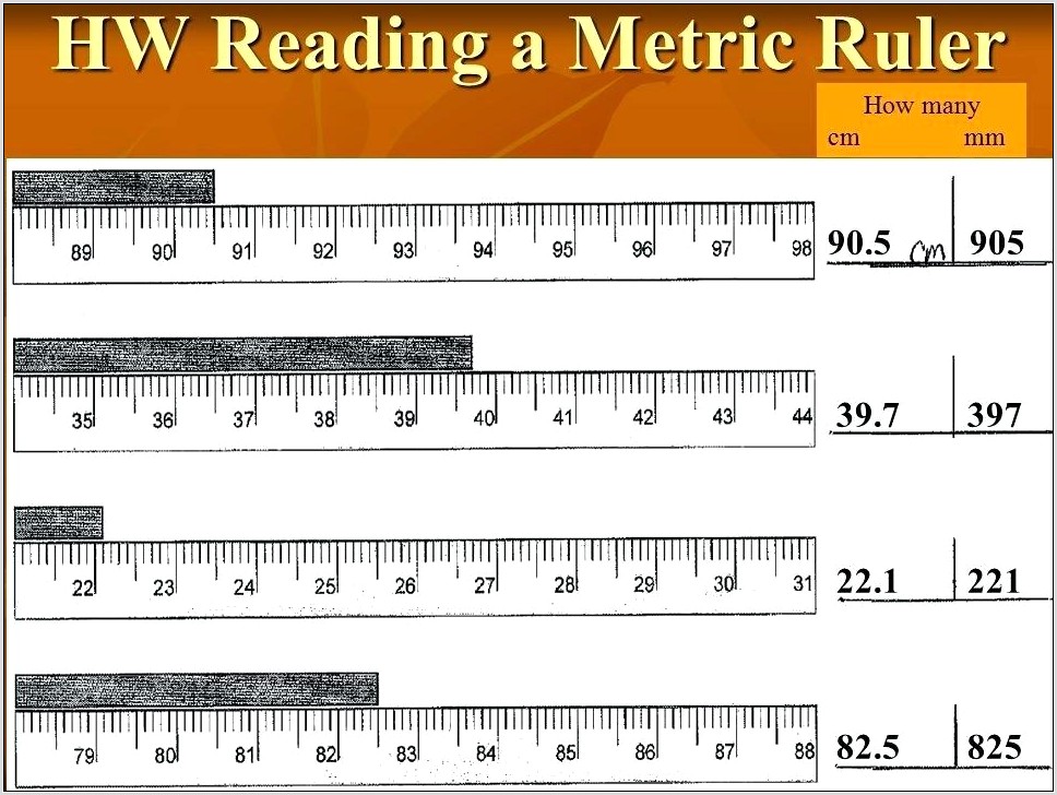 Reading A Ruler Worksheet With Answers