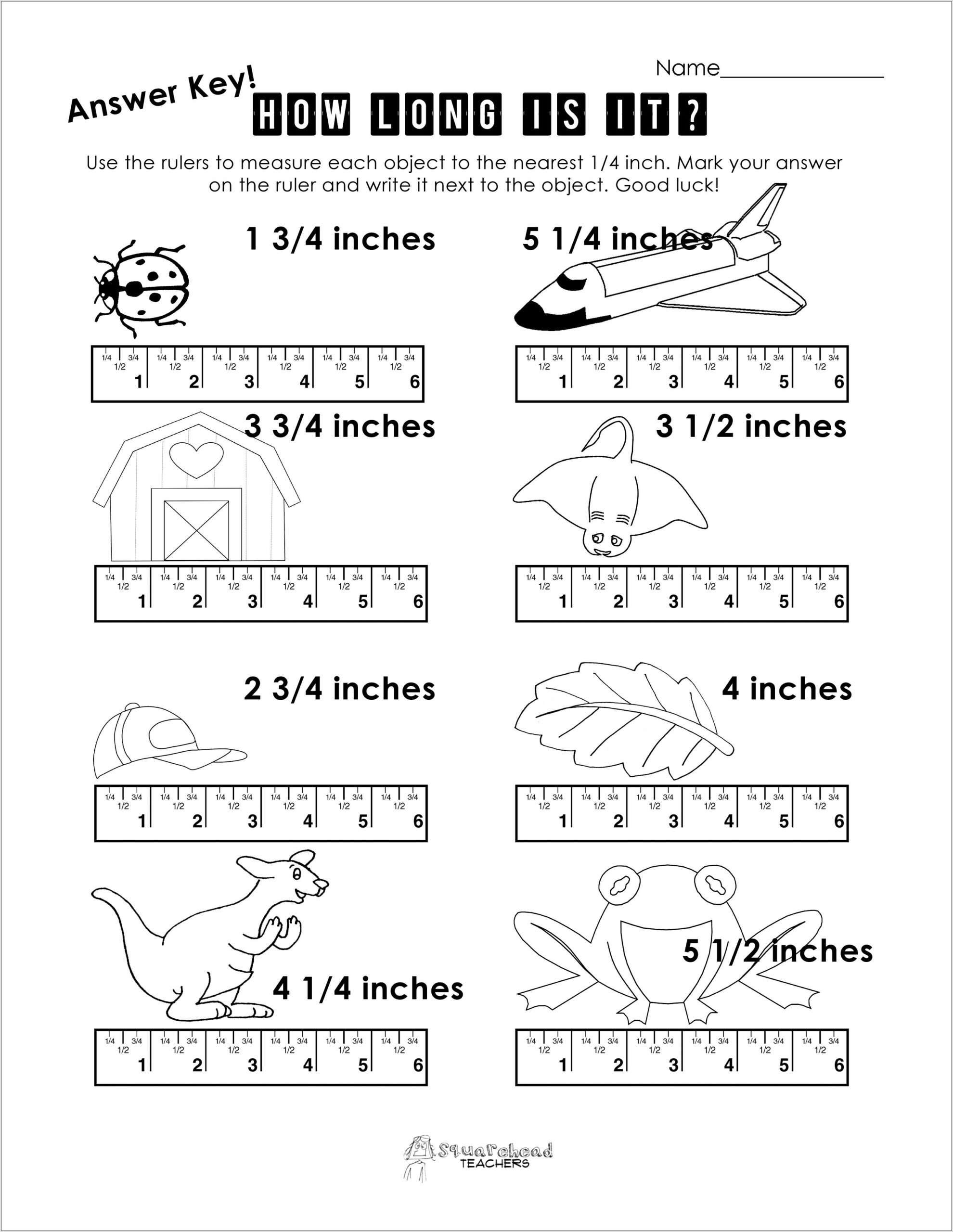 Reading A Standard Ruler Worksheet Answers