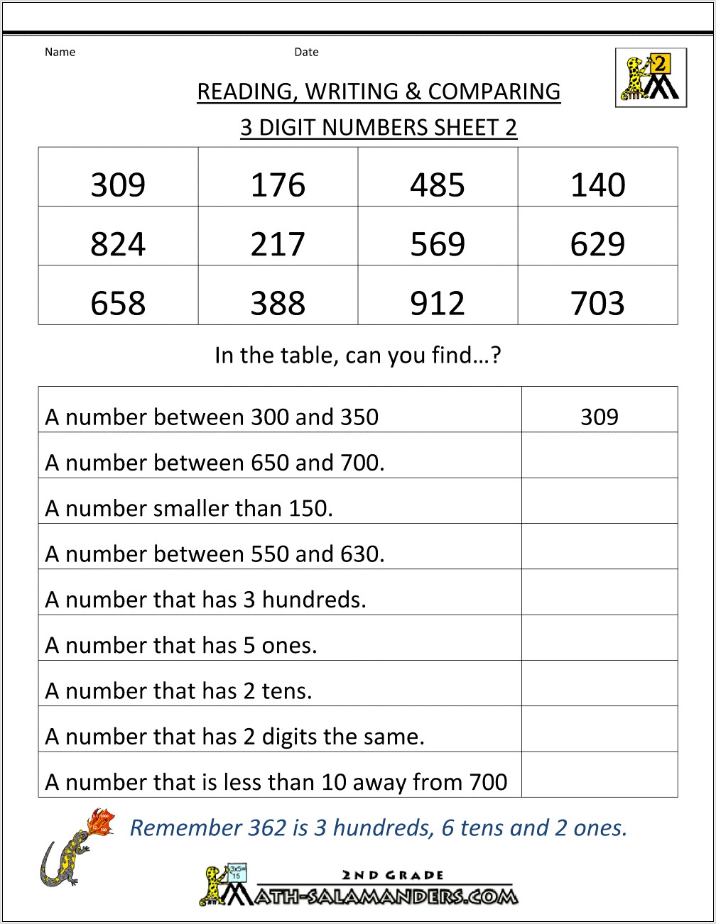 Reading And Writing Numbers Worksheet Grade 6