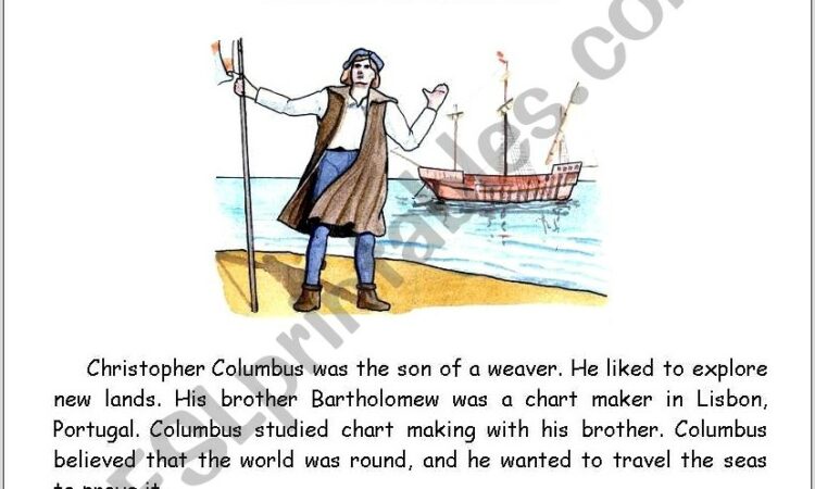 Reading Comprehension Worksheet On Christopher Columbus