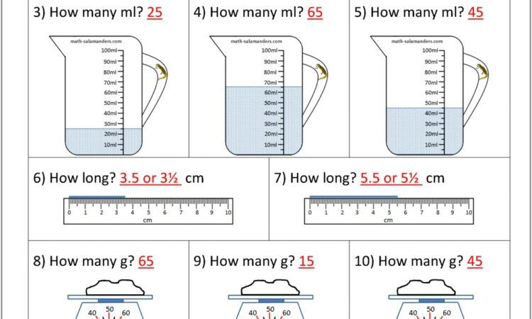 Reading Measures Worksheet Ks2