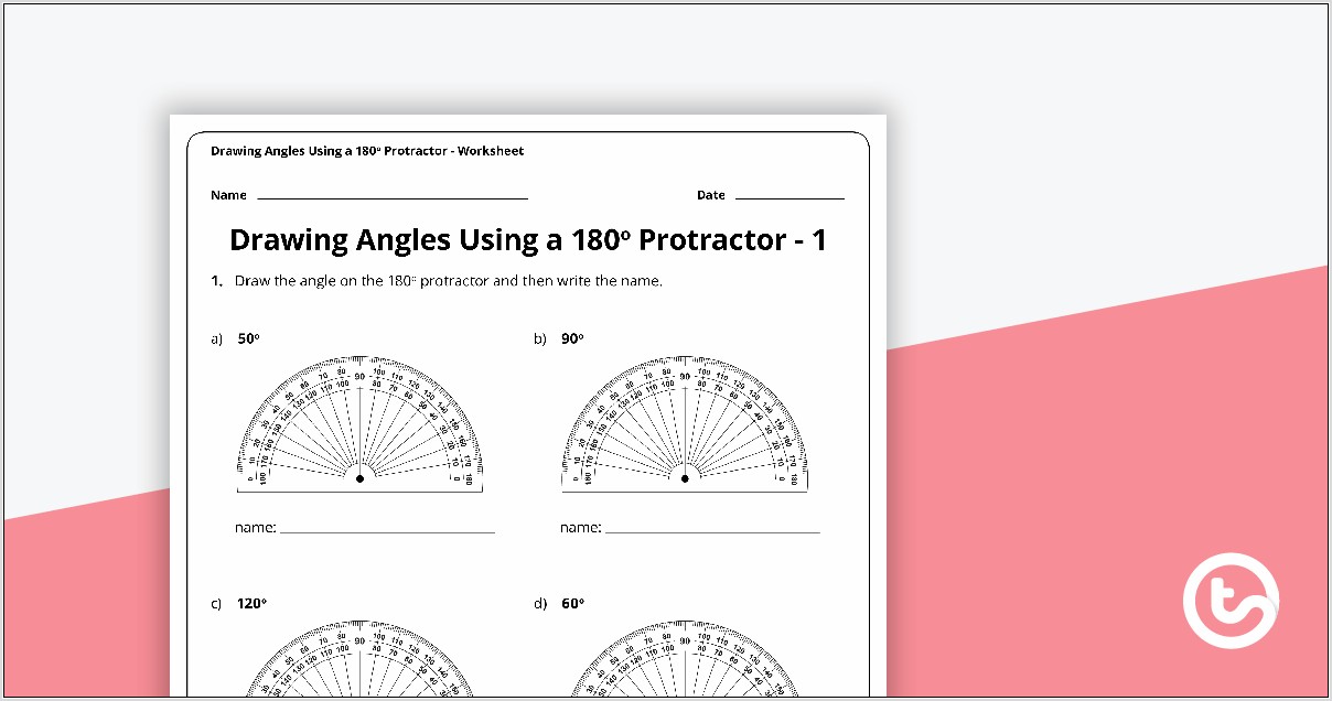 Reading Protractor Worksheet Answers