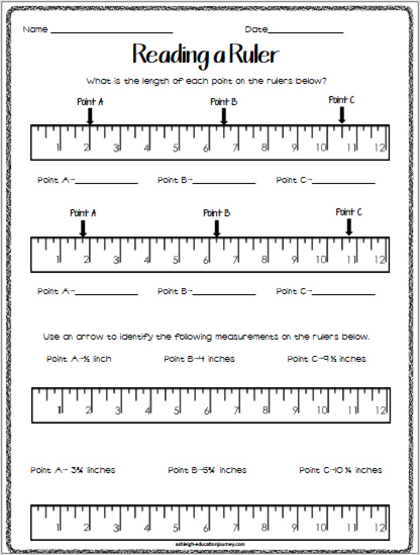 Reading Ruler Worksheet Metric