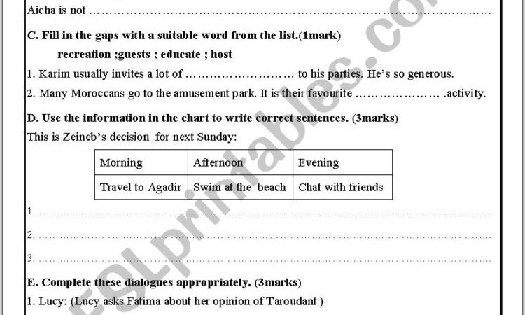 Reading Worksheet Common Core