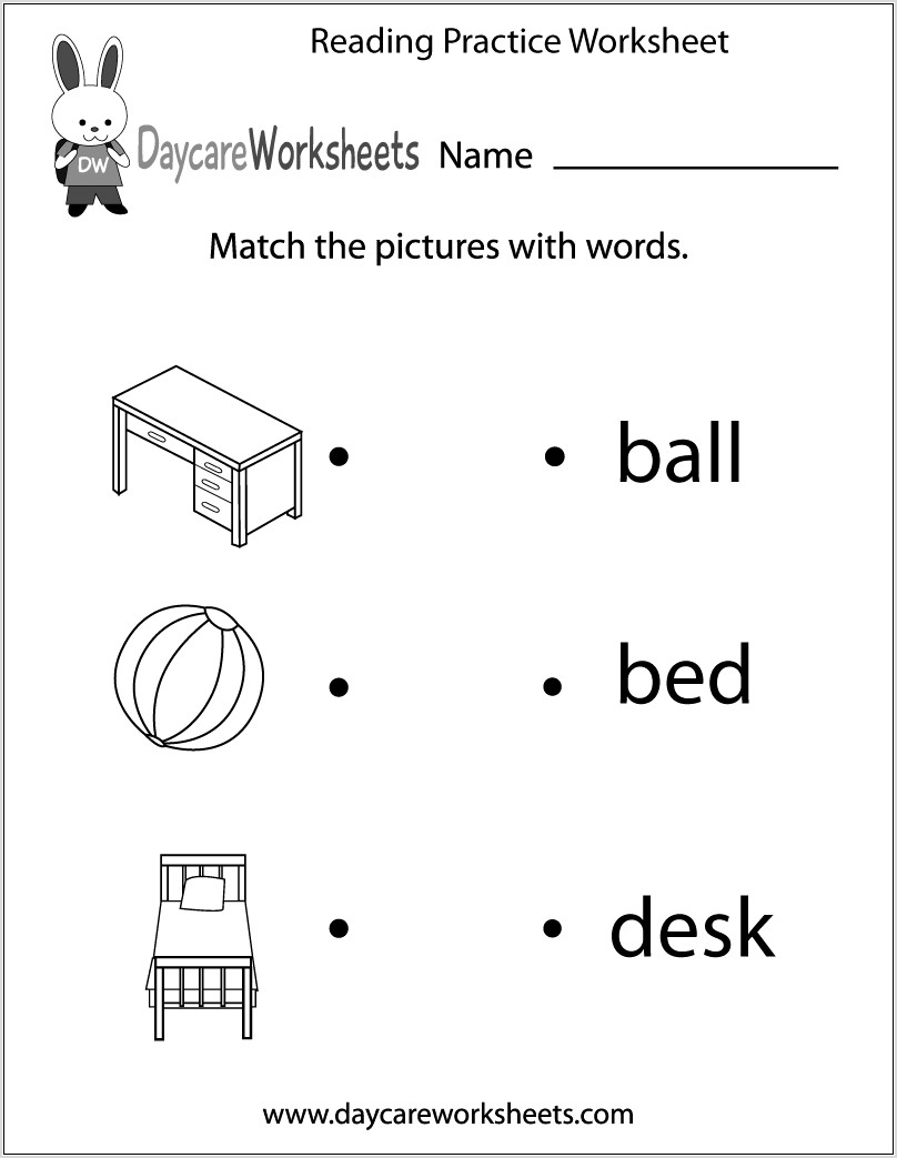 Reading Worksheet For Preschool