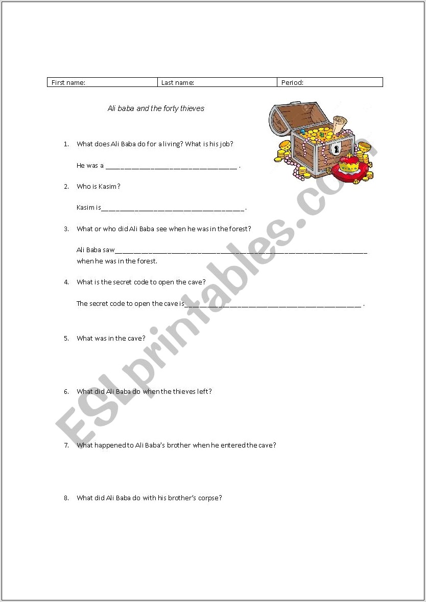 Reading Worksheet Level 1