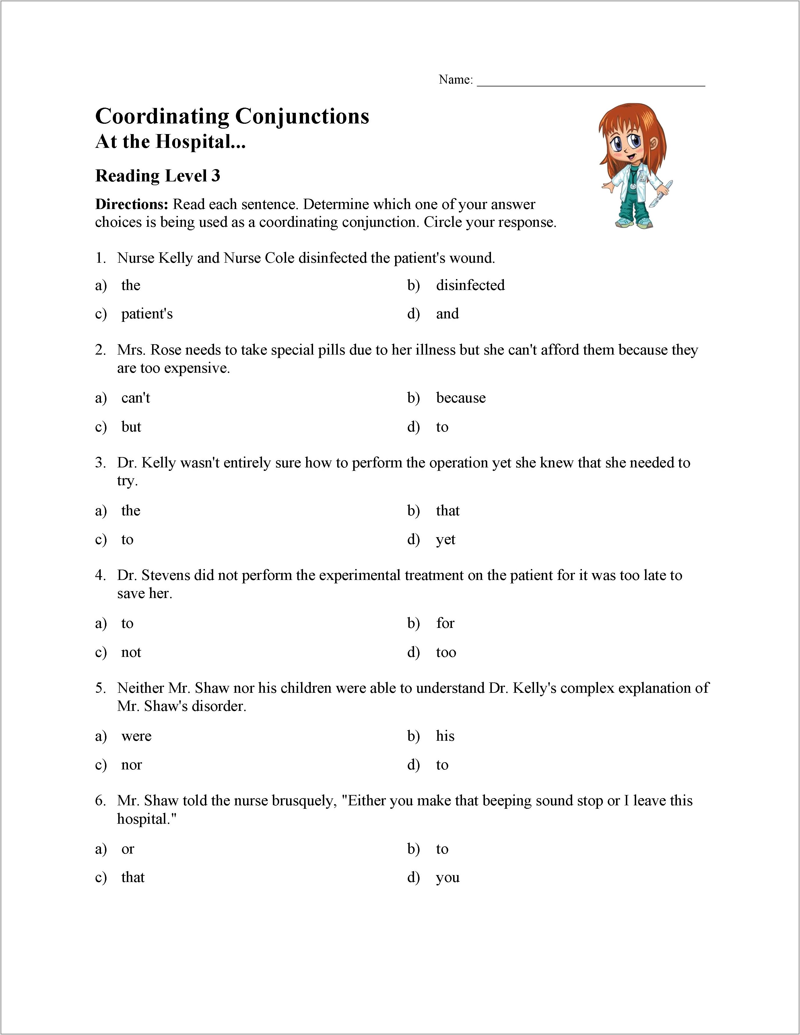 Reading Worksheet Second Grade