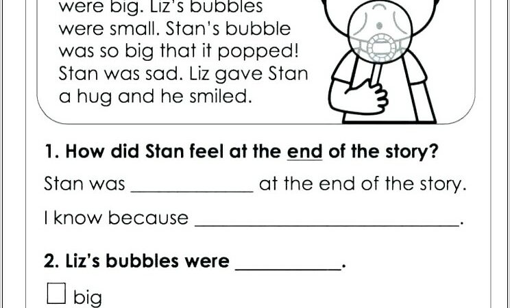 Reading Worksheet Year 1