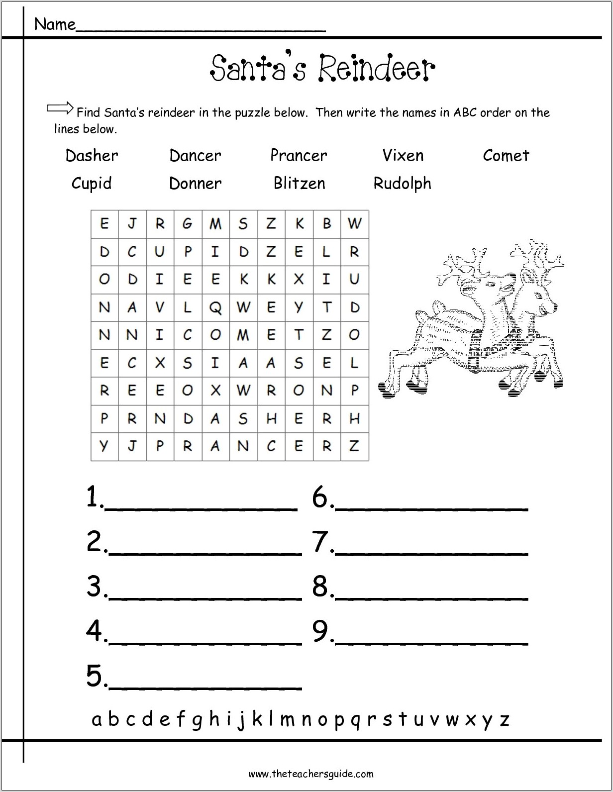 Reindeer Patterns Math Worksheet Answers