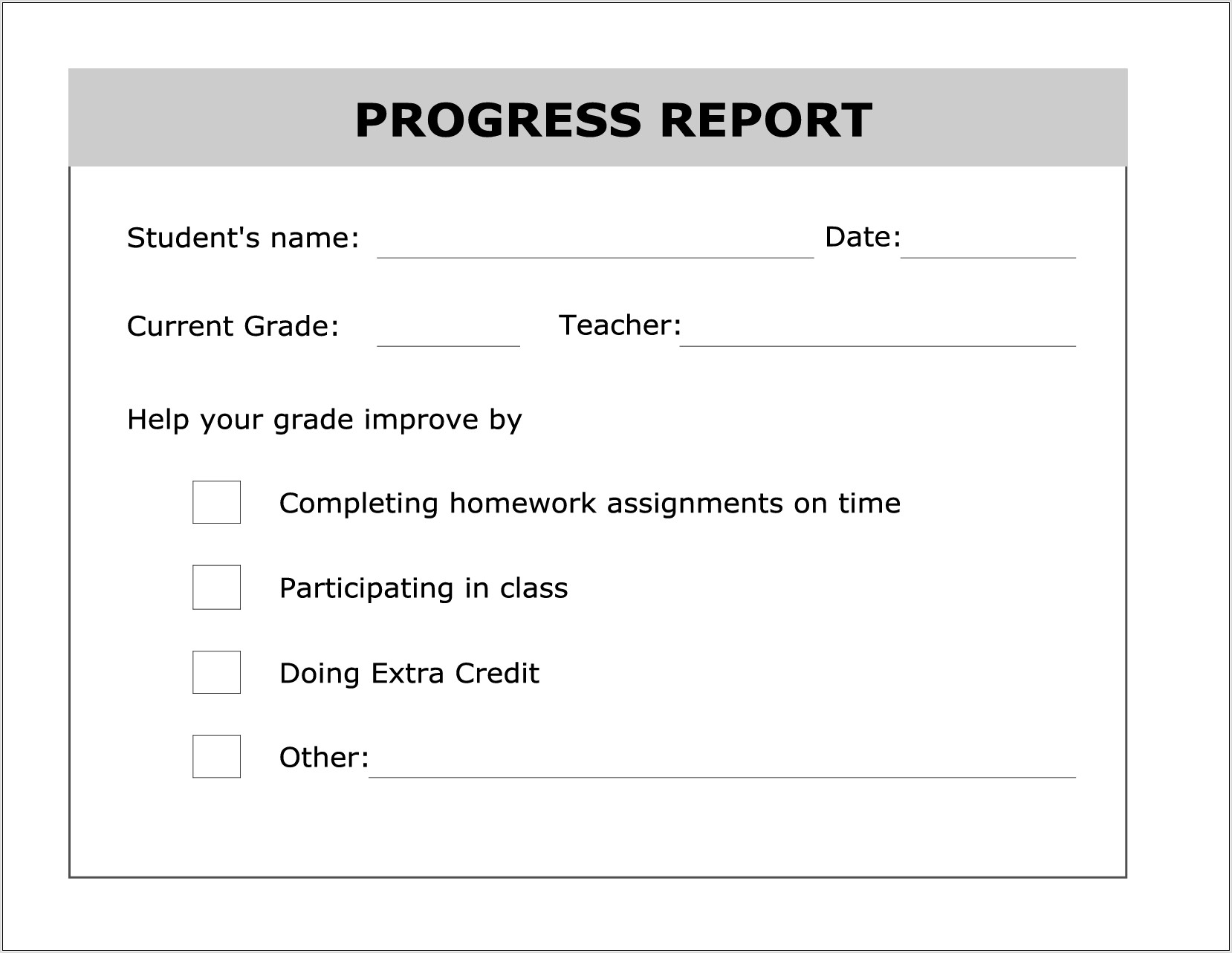 Report Card Time Worksheet