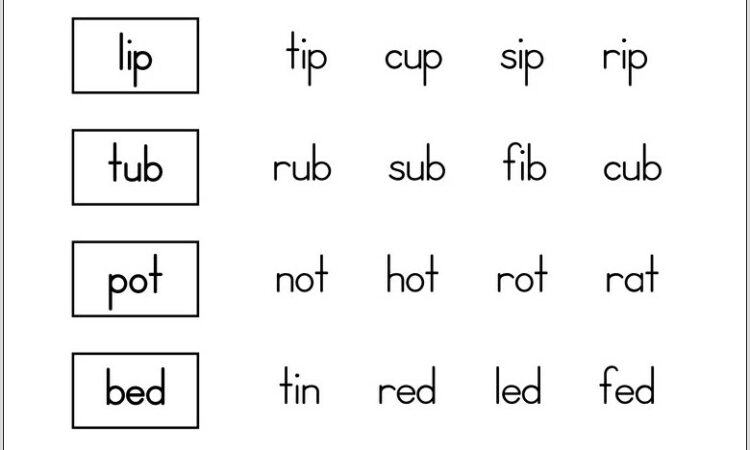 Rhyming Words Worksheet For Kg