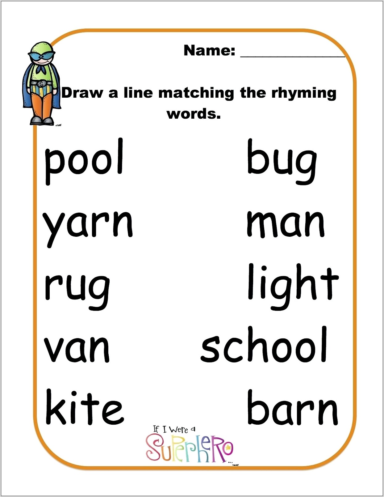 Rhyming Words Worksheet For Ukg