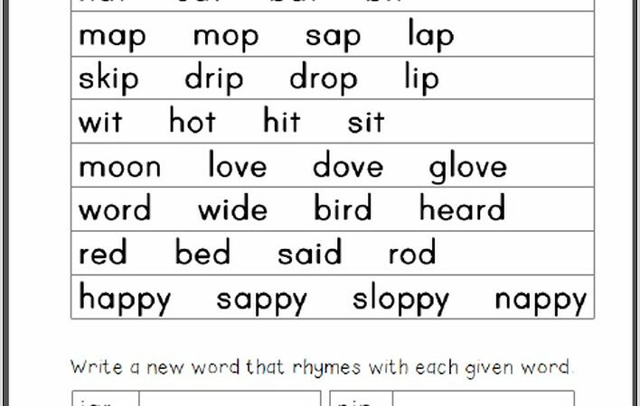 Rhyming Words Worksheet Pdf