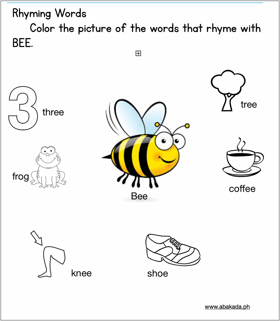 Rhyming Words Worksheet Preschool