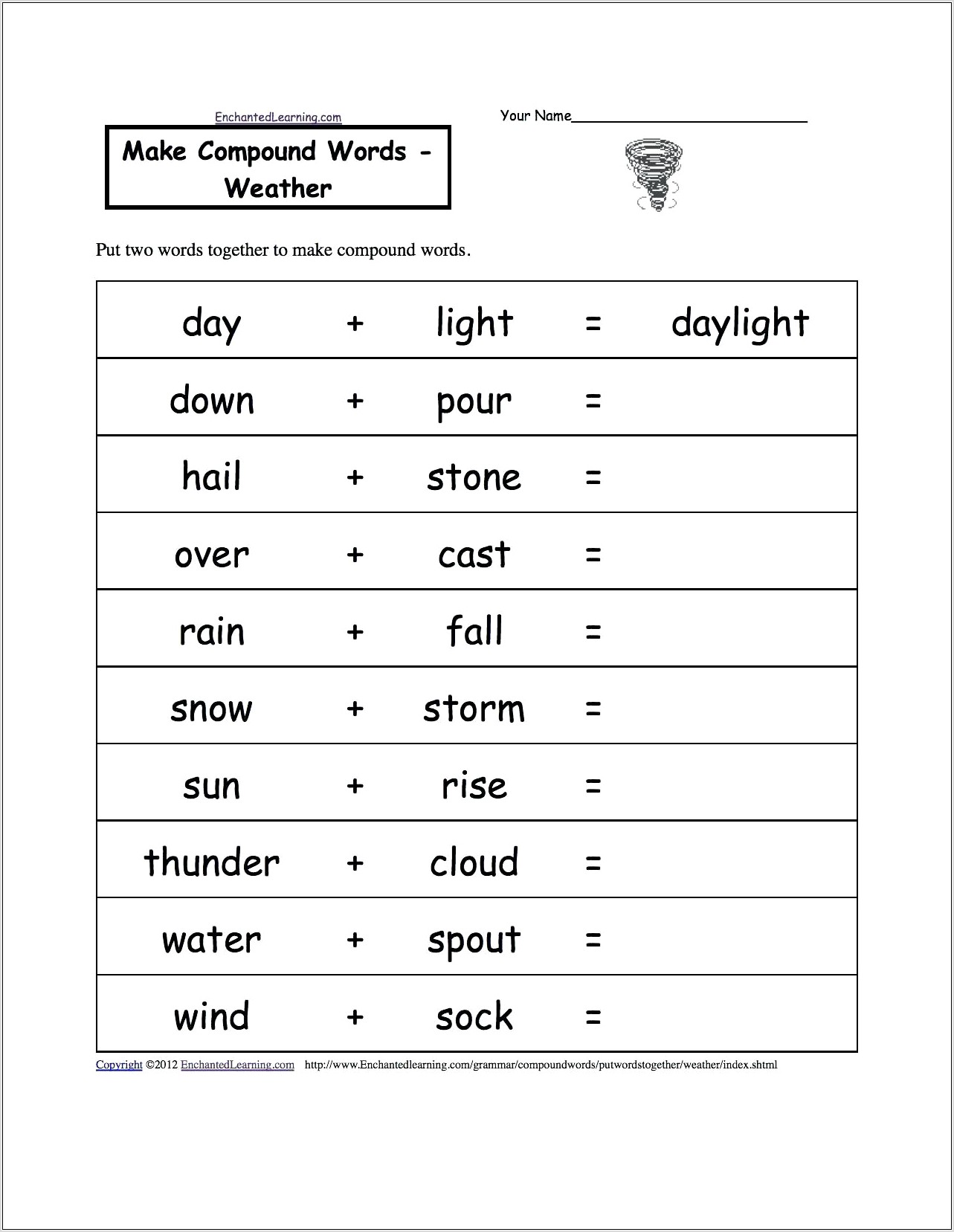 Rhyming Worksheet Second Grade