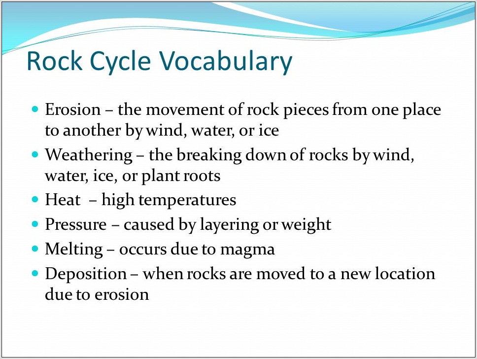 Rock Cycle Vocab Worksheet Answers
