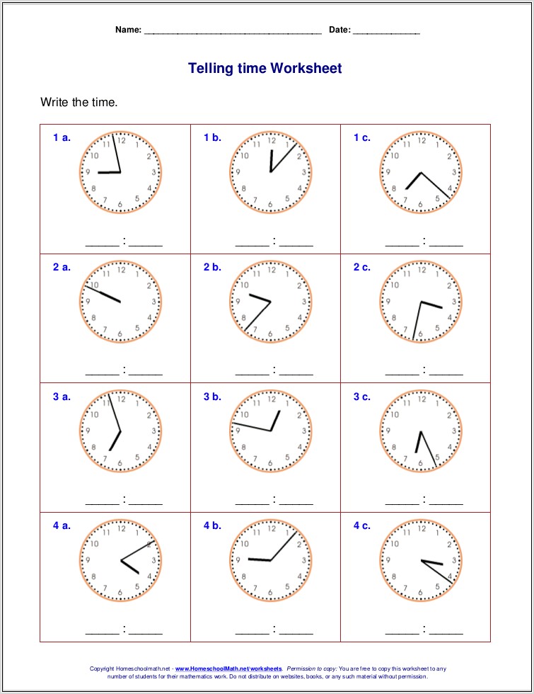 Roman Numeral Time Worksheets Year 3