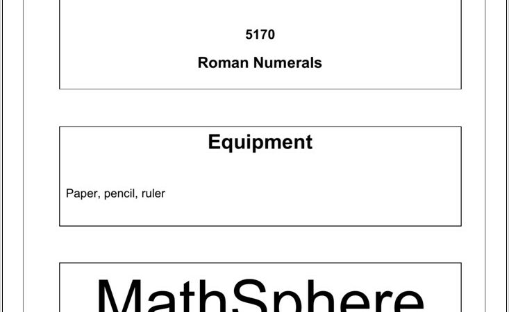 Roman Numeral Worksheet And Answers