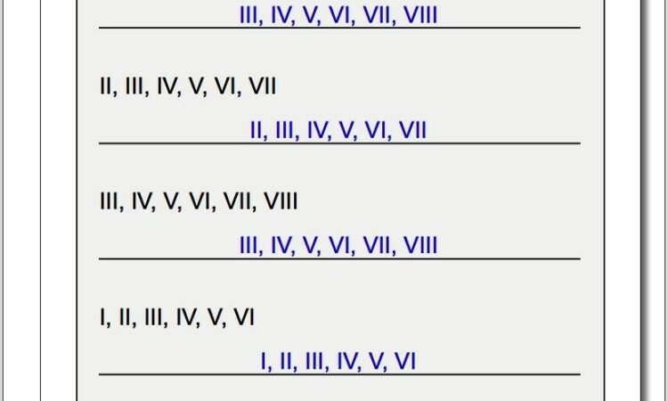 Roman Numeral Worksheets For Third Grade