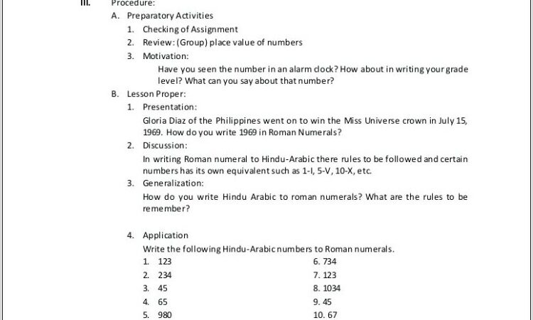 Roman Numerals Addition And Subtraction Worksheet