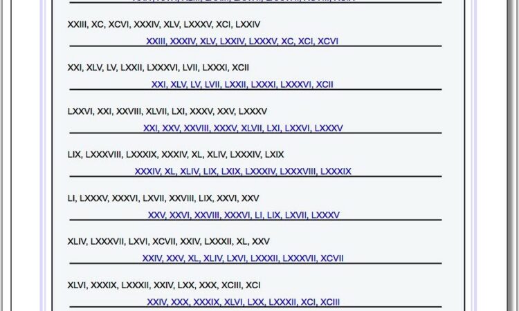 Roman Numerals Worksheet Y4