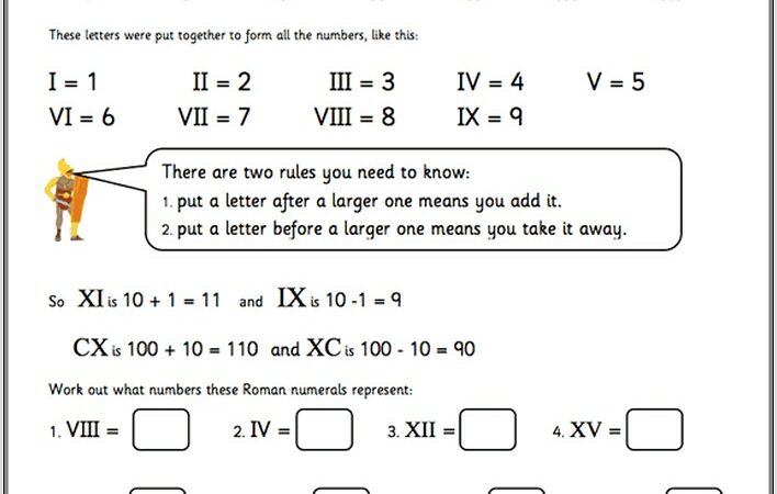 Roman Numerals Worksheets For Ks2