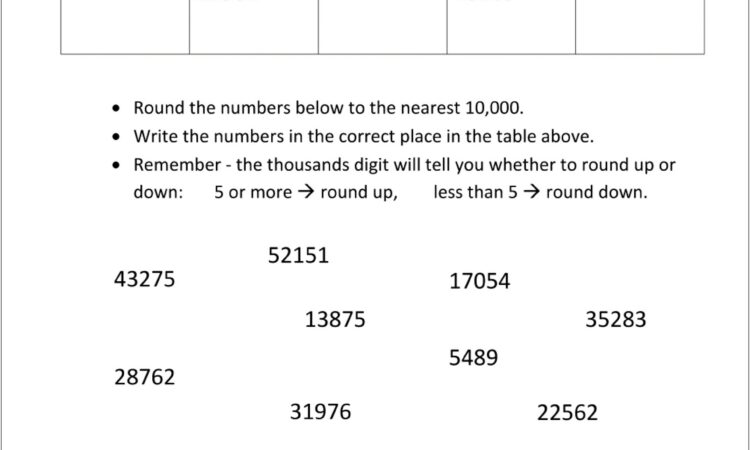 Rounding Big Numbers Worksheet