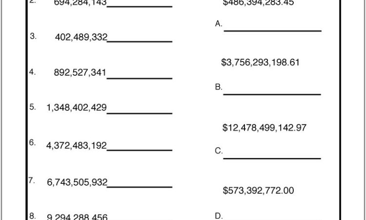 Rounding Numbers To The Nearest Millions Worksheet