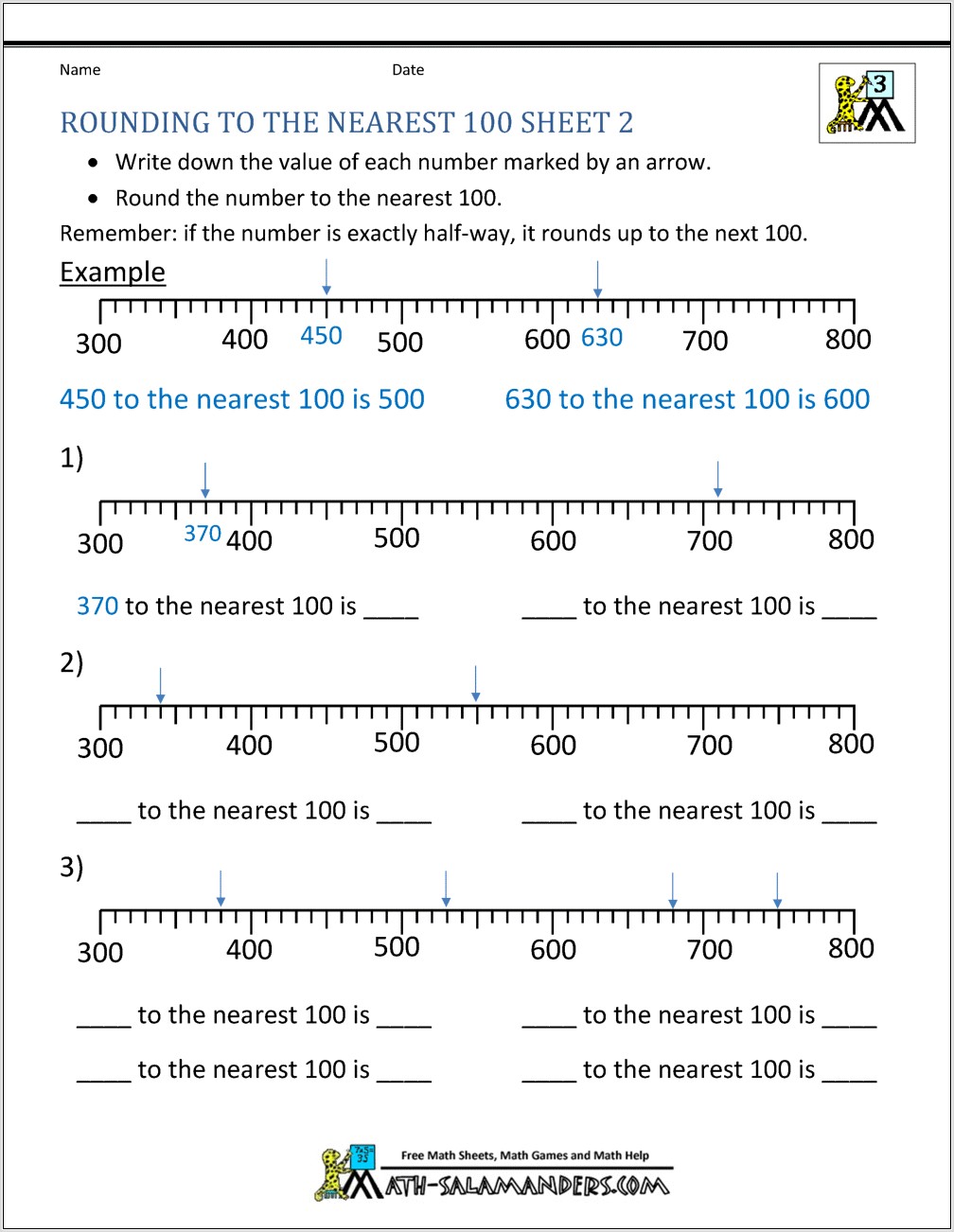 Rounding Numbers Worksheet Snappy Maths