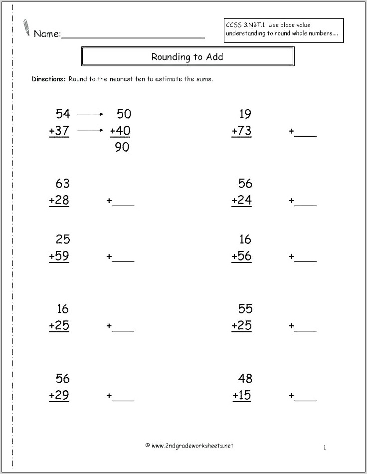 Rounding Numbers Worksheets 6th Grade