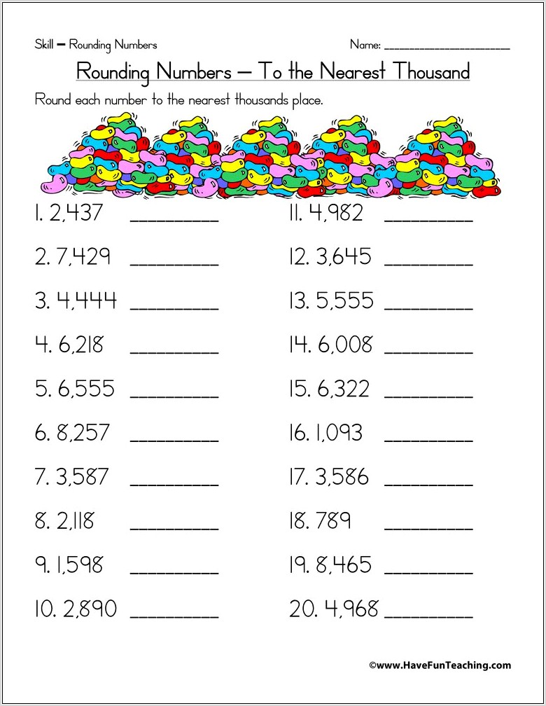 Rounding Numbers Worksheets For 8th Grade