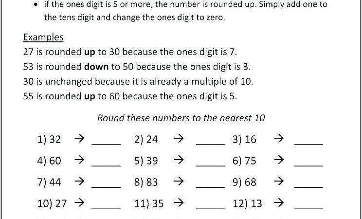 Rounding Numbers Worksheets Math Drills