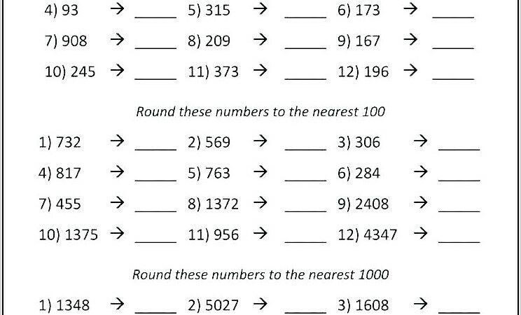 Rounding Off Numbers Worksheet Grade 3