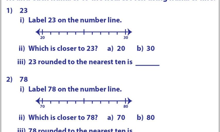 Rounding Vertical Number Line Worksheet