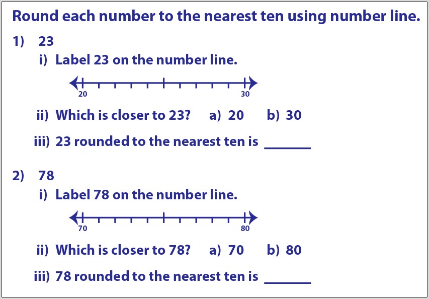 Rounding Vertical Number Line Worksheet