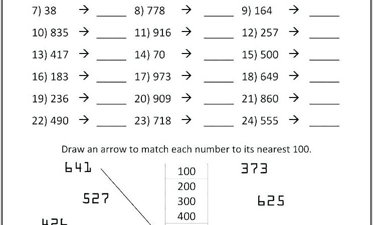 Rounding Worksheet Second Grade