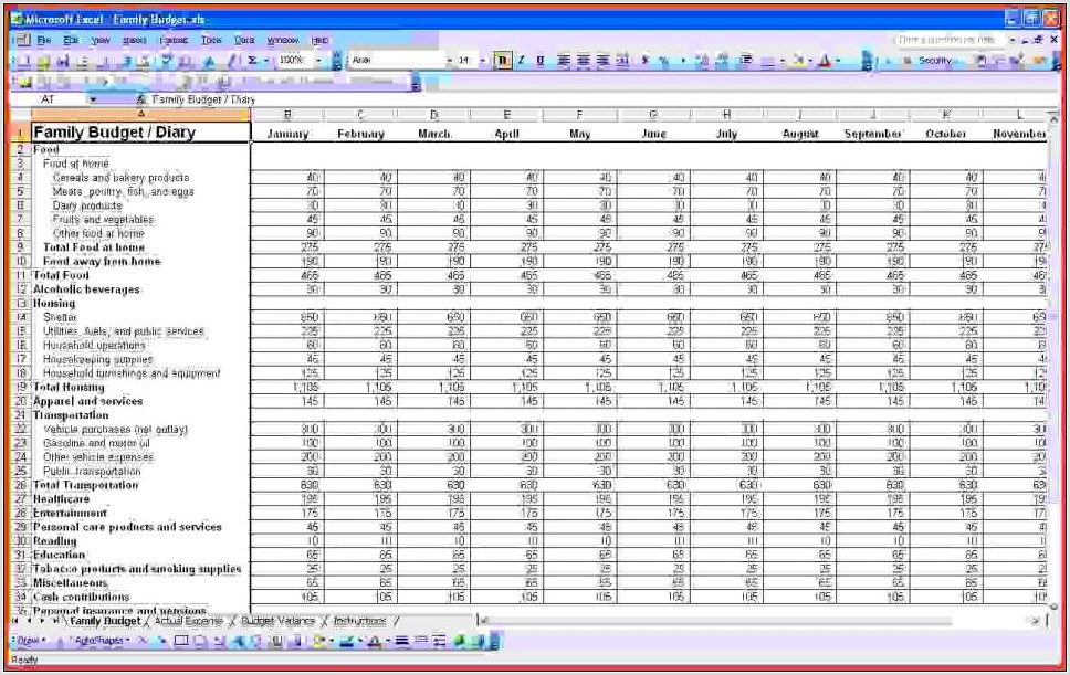 Sample Excel Worksheet Accounting