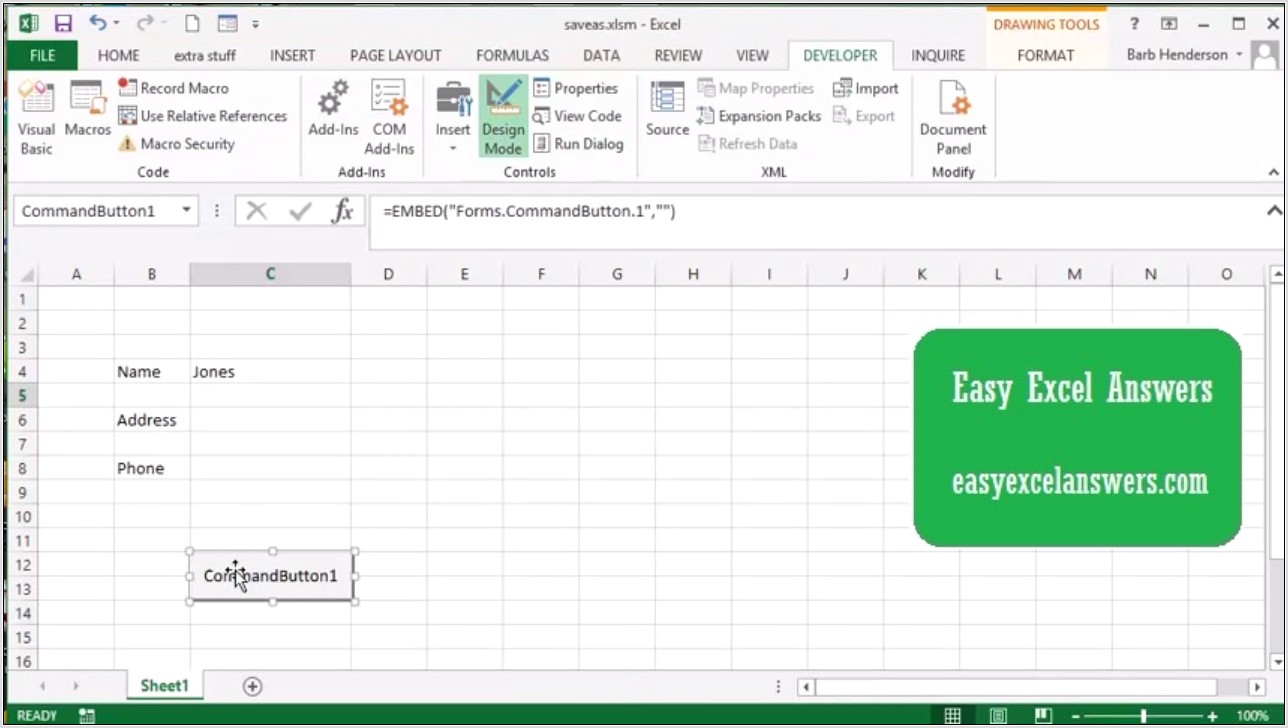 Save Worksheet Using Visual Basic In Excel