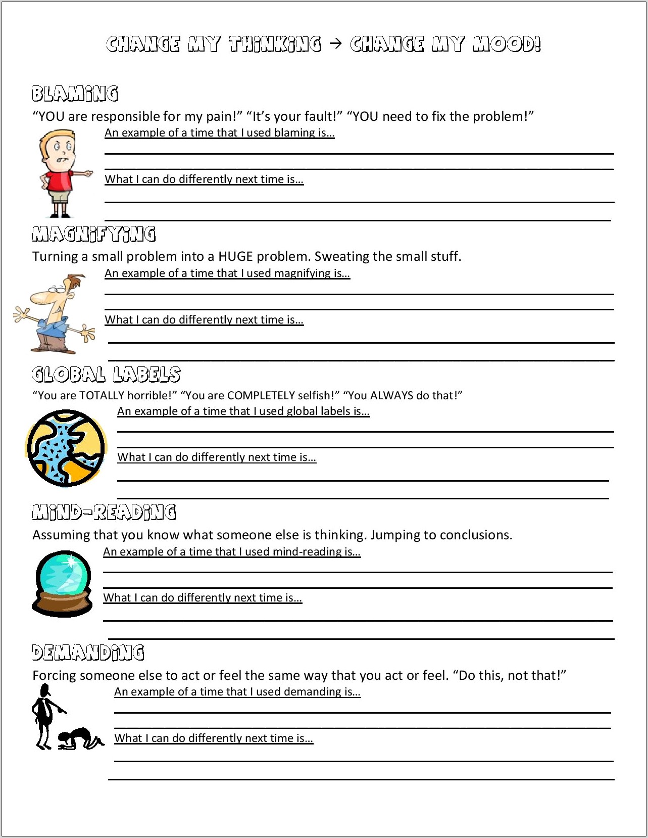 School Of Thought Worksheet