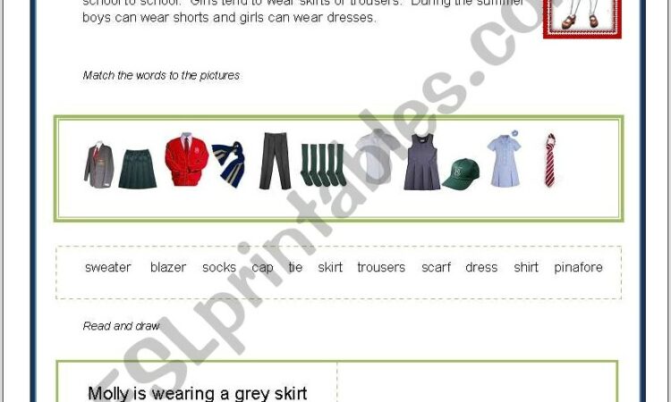 School Uniform Uk Worksheet