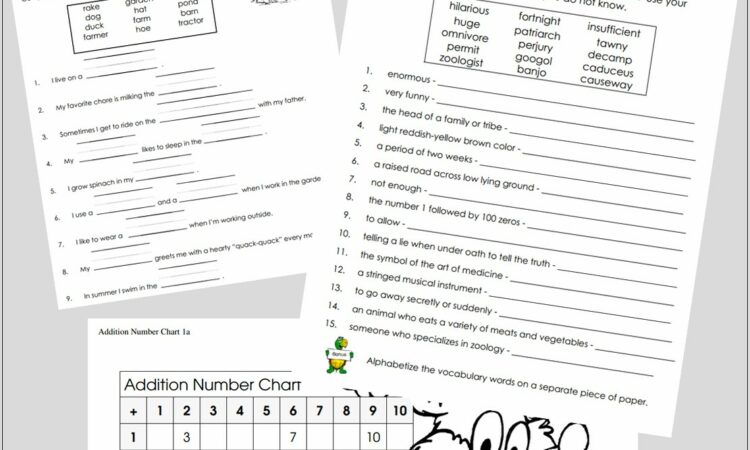 School Worksheets For 5th Graders