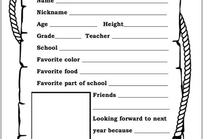 School Year Reflections Worksheet