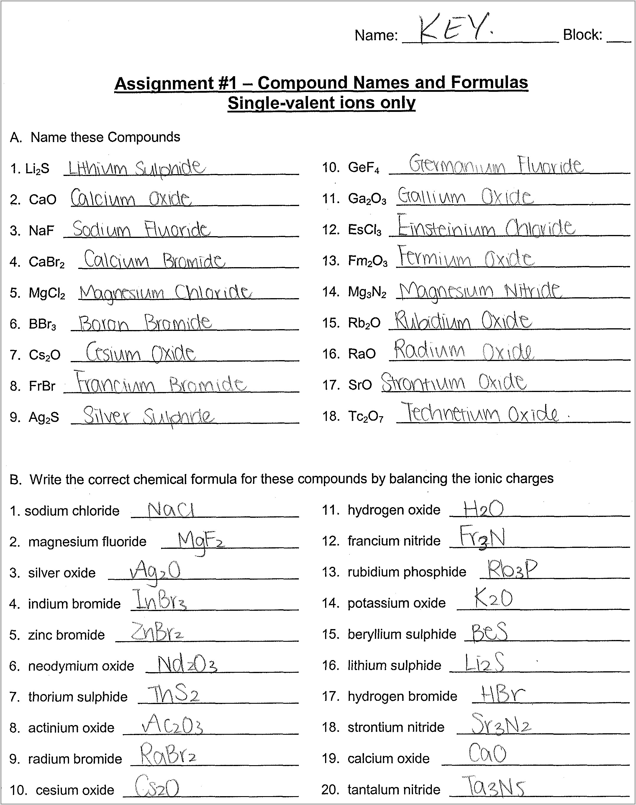 Science News Worksheet Answers