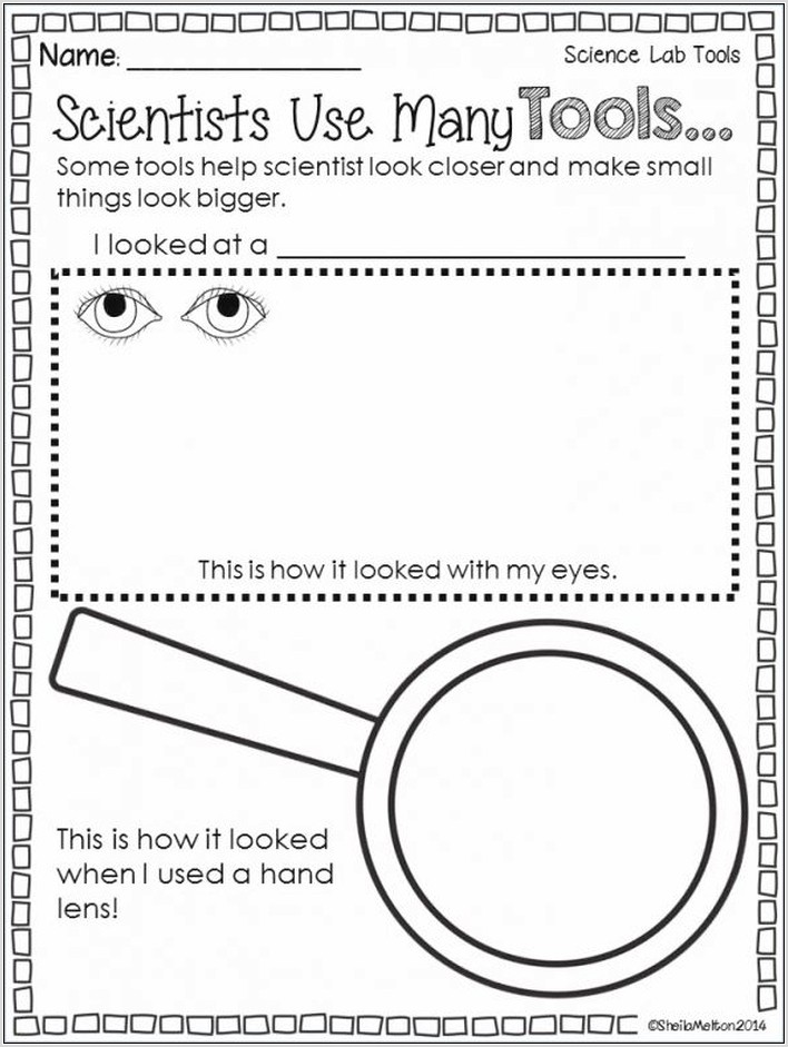 Science Tools Worksheet Kindergarten