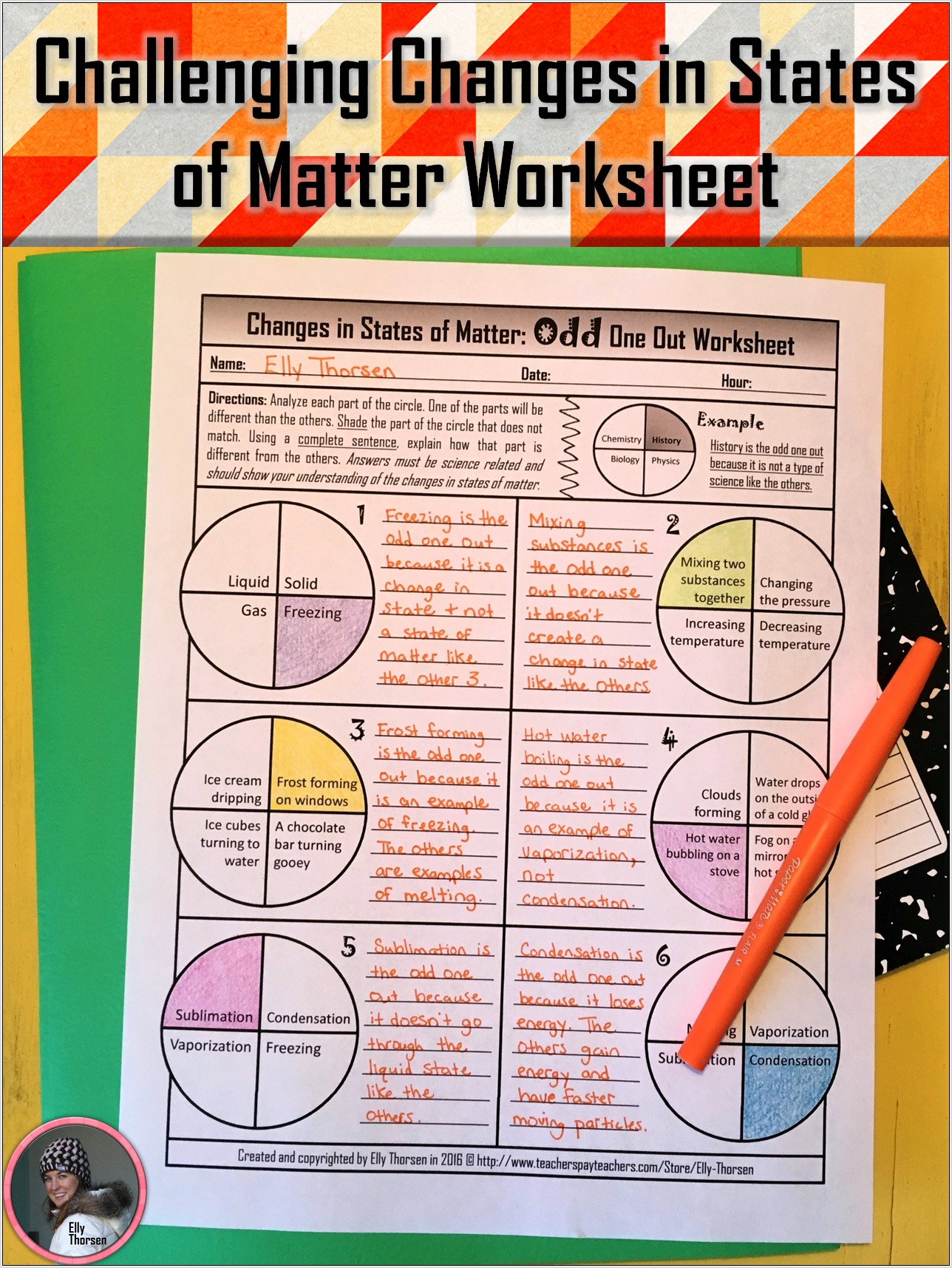Science Worksheet States Of Matter
