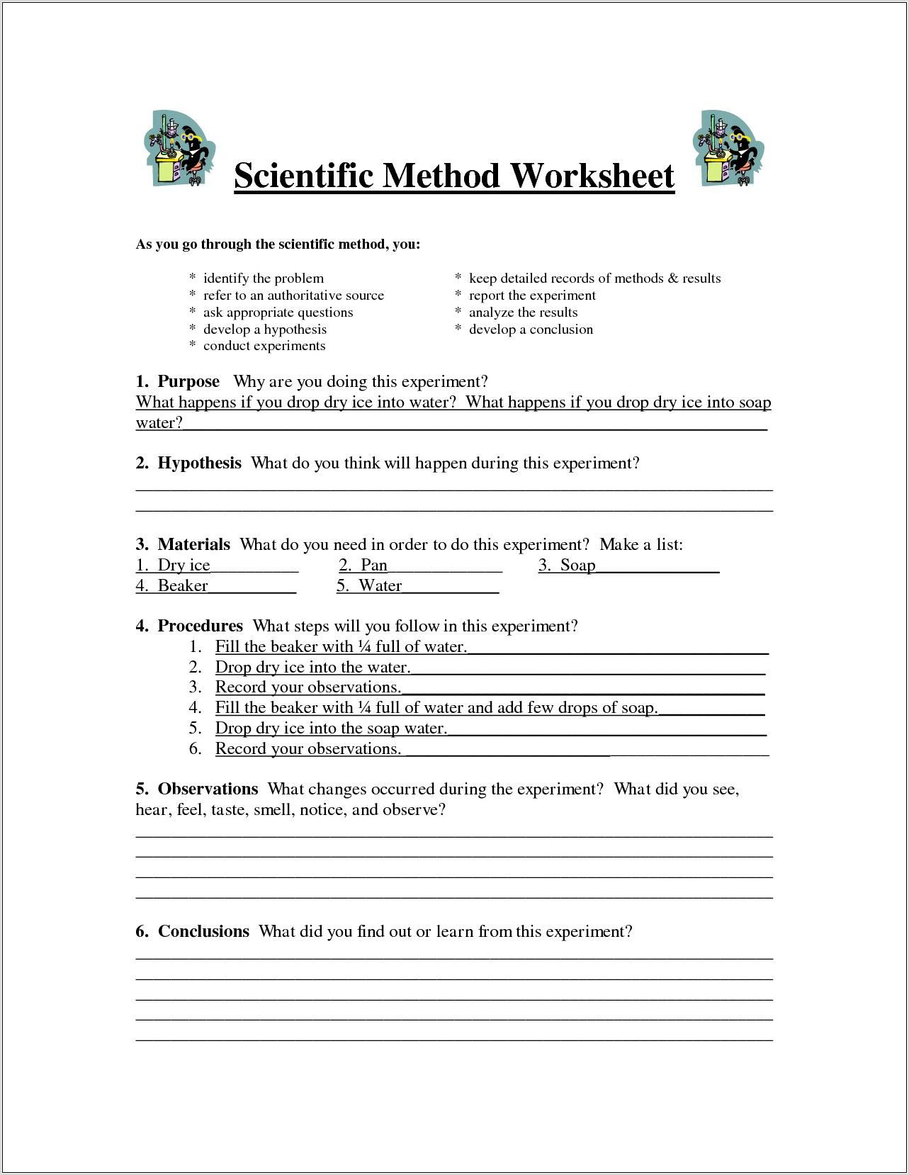 Scientific Method And Experimental Design Worksheet