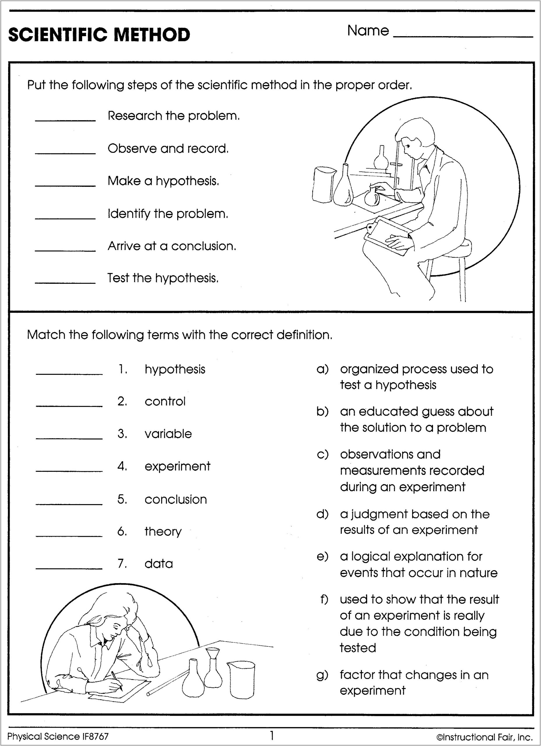 Scientific Method Homework Worksheet