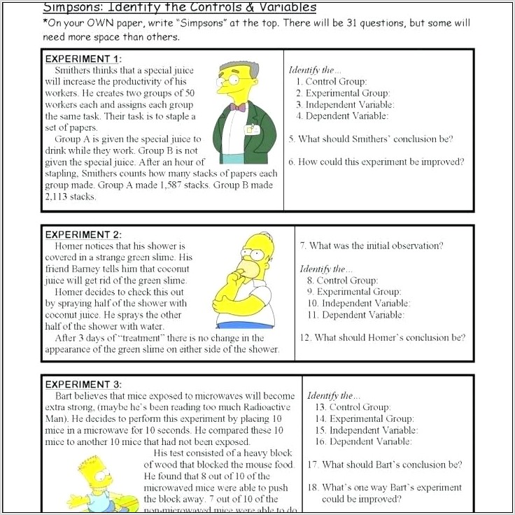 Scientific Method Worksheet For Grade 7