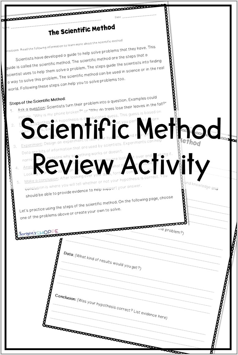 Scientific Method Worksheet Grade 4