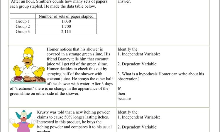 Scientific Method Worksheet High School Chemistry